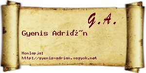 Gyenis Adrián névjegykártya